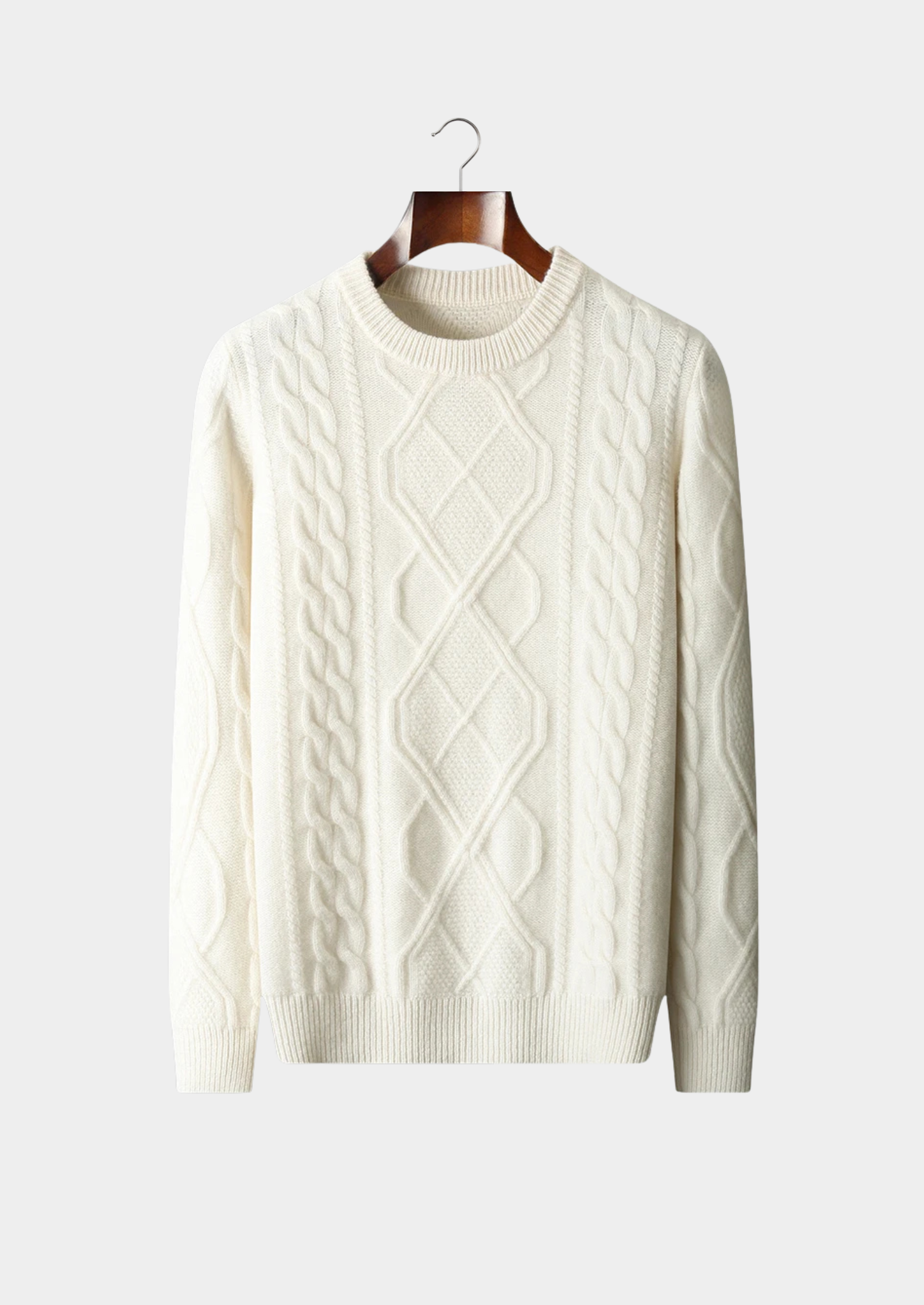 VogeLuxe | Men’s Warm Cable-Knit Crewneck Sweater 1