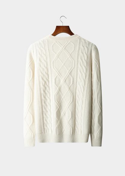 VogeLuxe | Men’s Warm Cable-Knit Crewneck Sweater 2