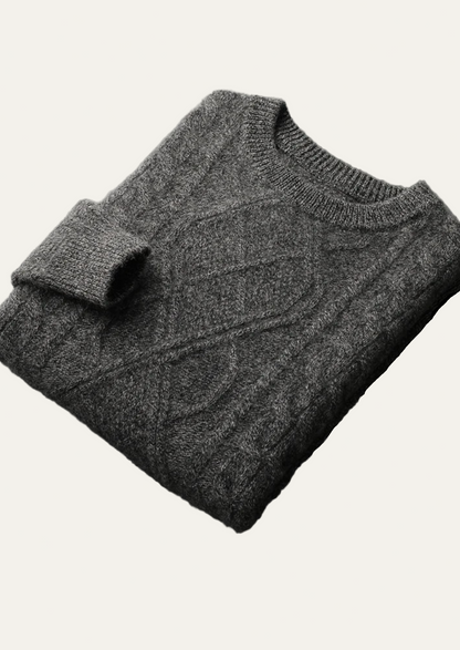 VogeLuxe | Men’s Warm Cable-Knit Crewneck Sweater 9