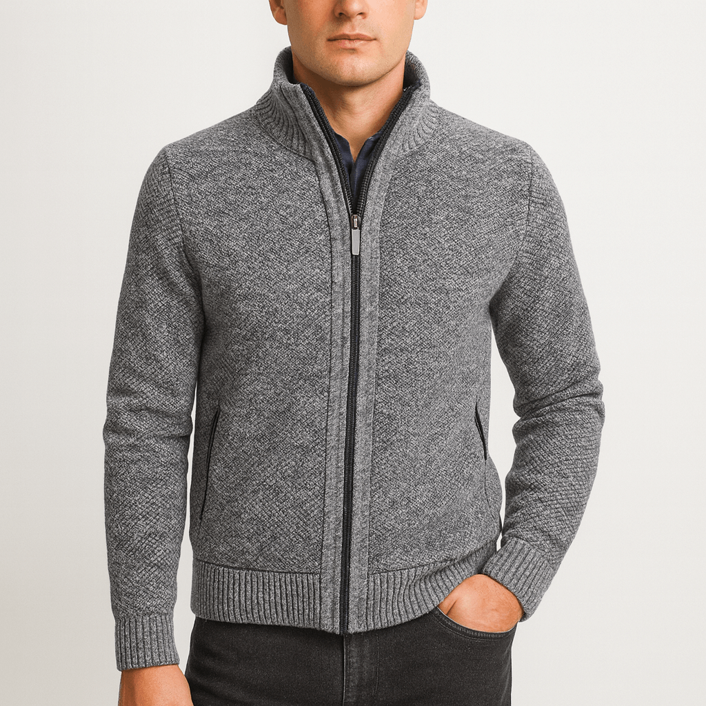 VogeLuxe | Men’s Warm Fleece Zipper Cardigan 1