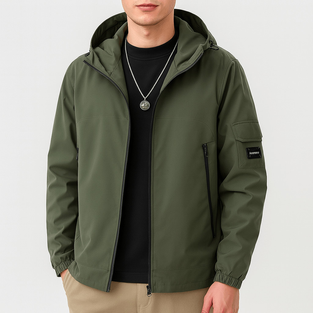 VogeLuxe | Men’s Waterproof Hooded Zip-Up Jacket 2