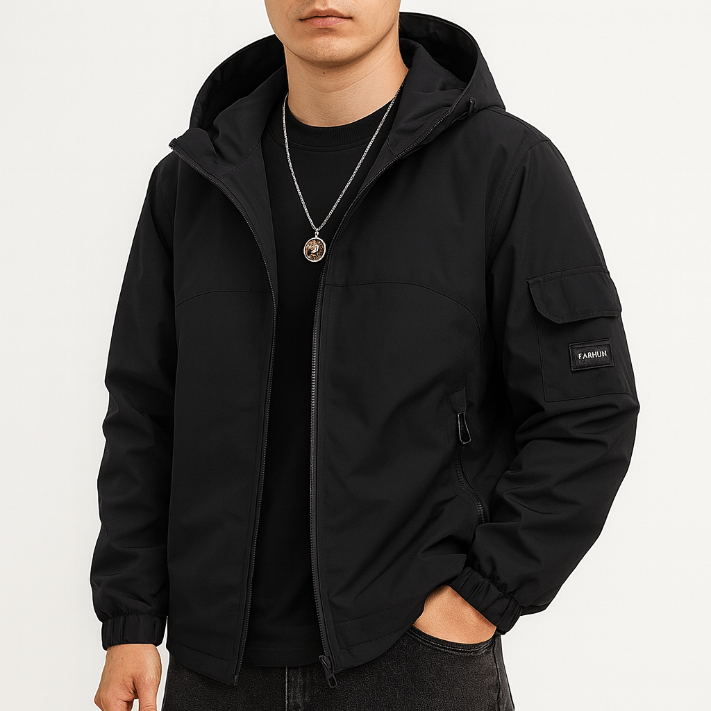 VogeLuxe | Men’s Waterproof Hooded Zip-Up Jacket 3