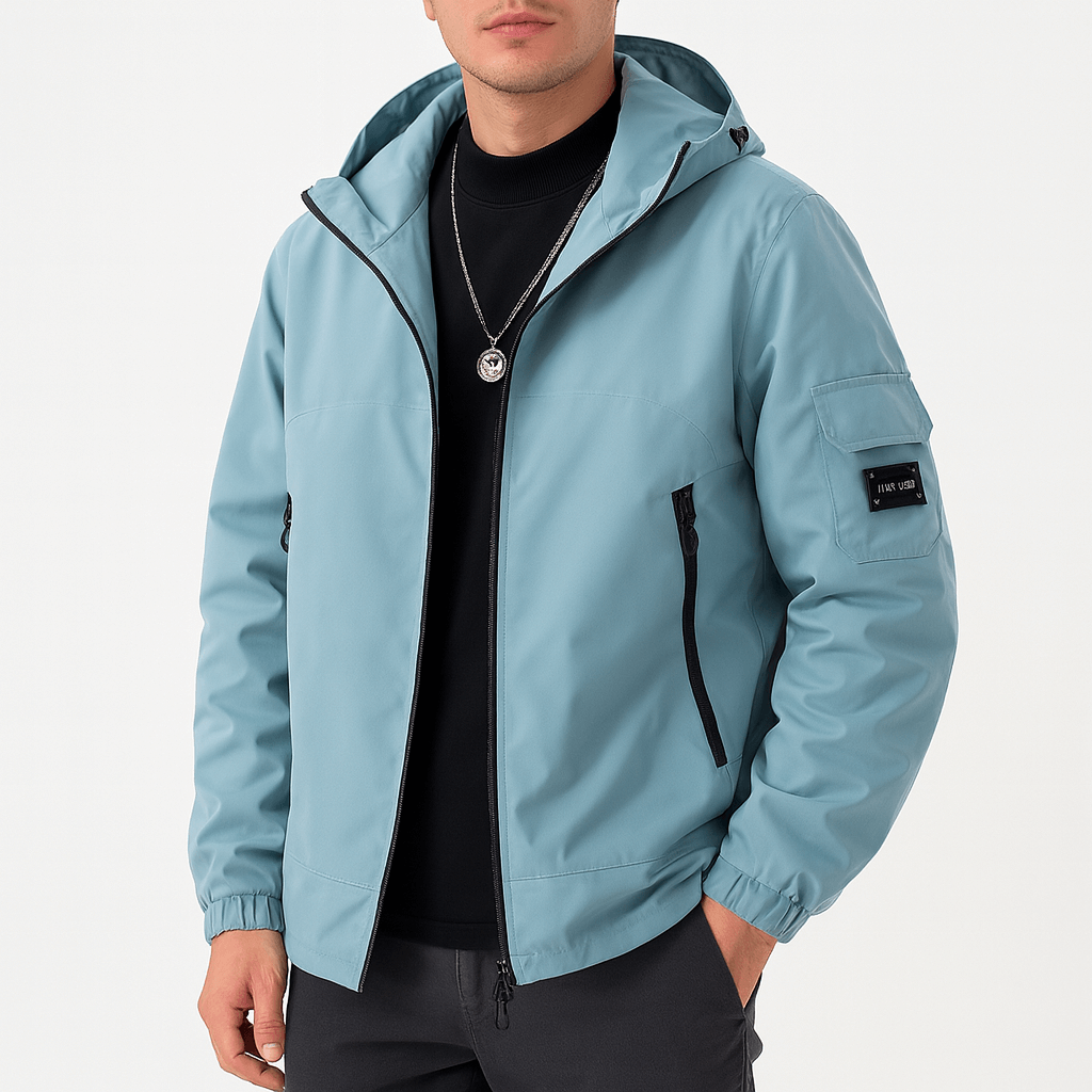 VogeLuxe | Men’s Waterproof Hooded Zip-Up Jacket 4