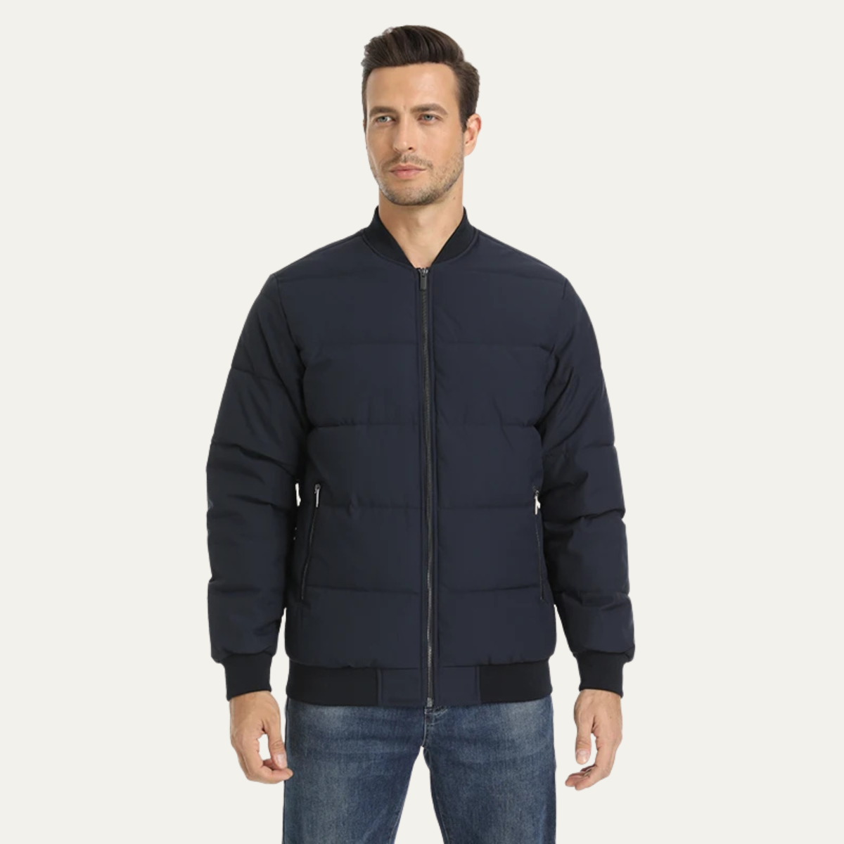 VogeLuxe | Men’s Winter Quilted Bomber Puffer Jacket 1