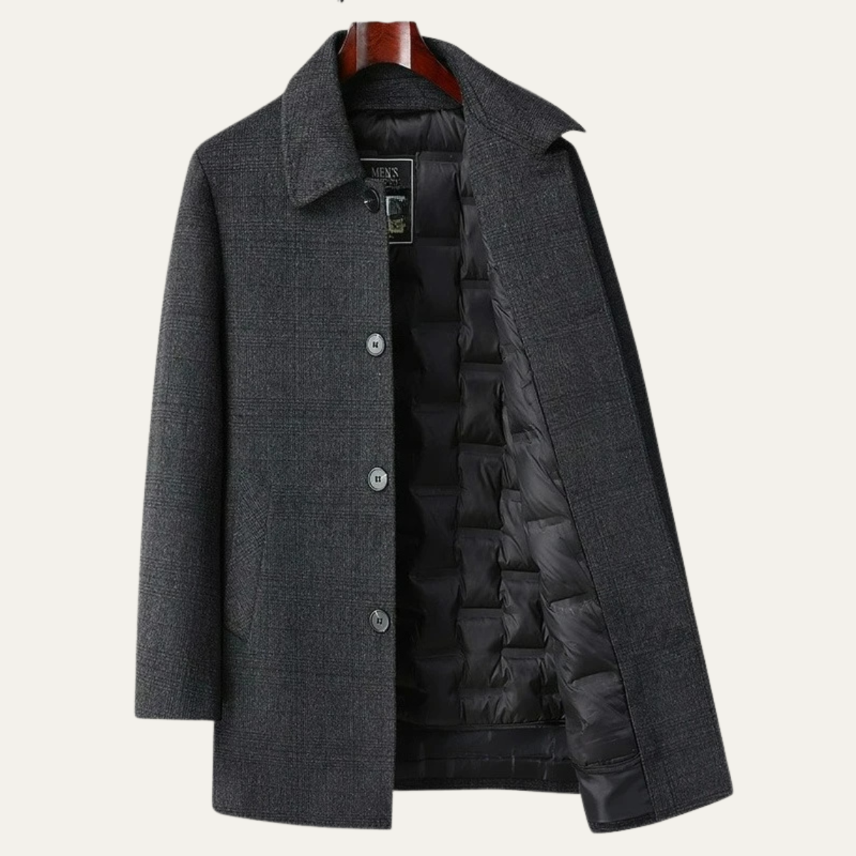VogeLuxe | Men’s Winter Wool Plaid Overcoat 0