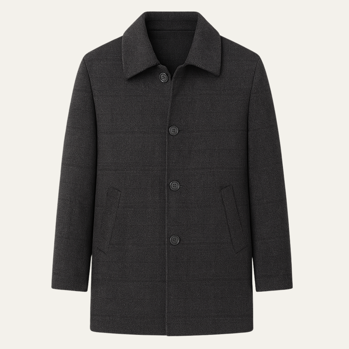 VogeLuxe | Men’s Winter Wool Plaid Overcoat 1