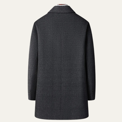 VogeLuxe | Men’s Winter Wool Plaid Overcoat 2