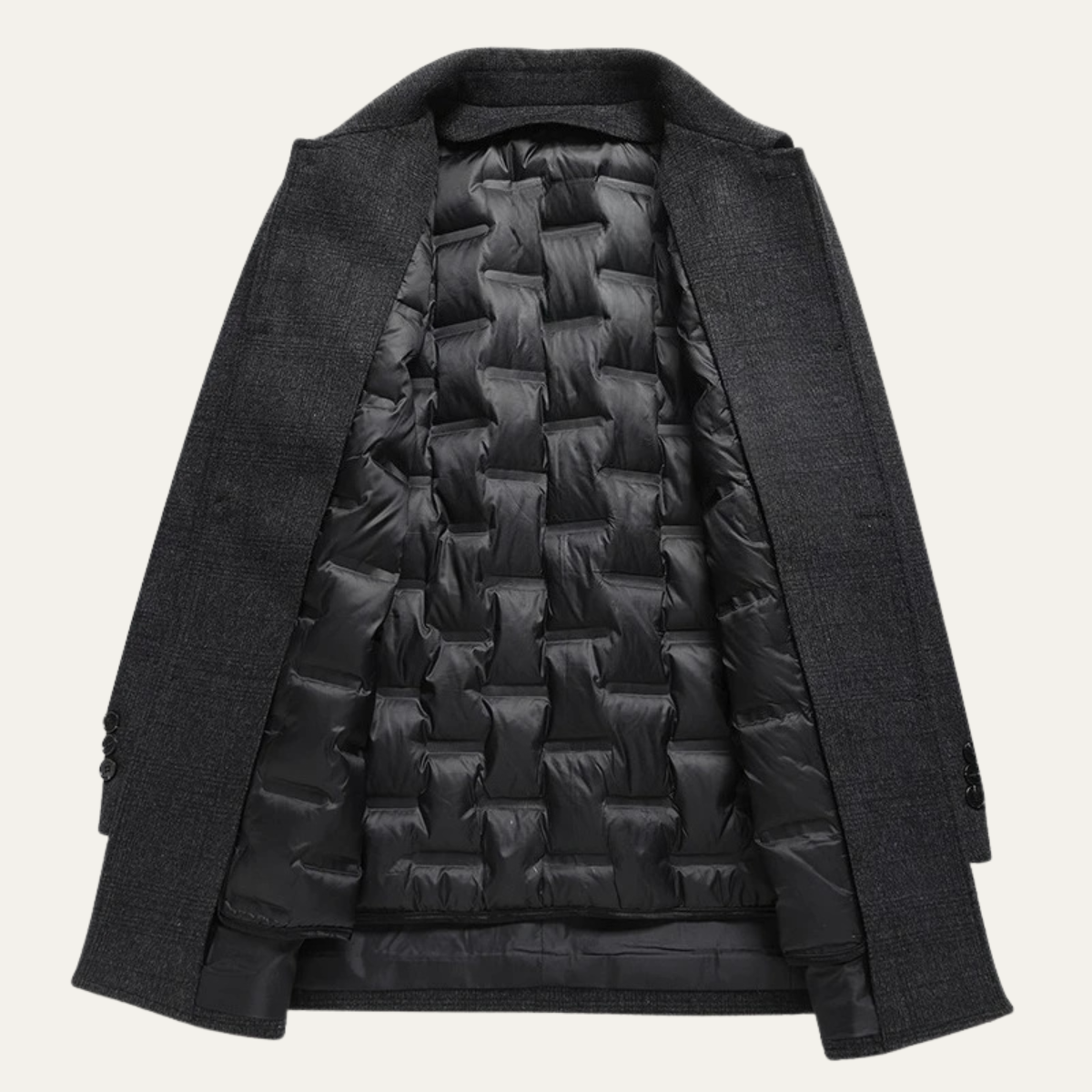 VogeLuxe | Men’s Winter Wool Plaid Overcoat 3