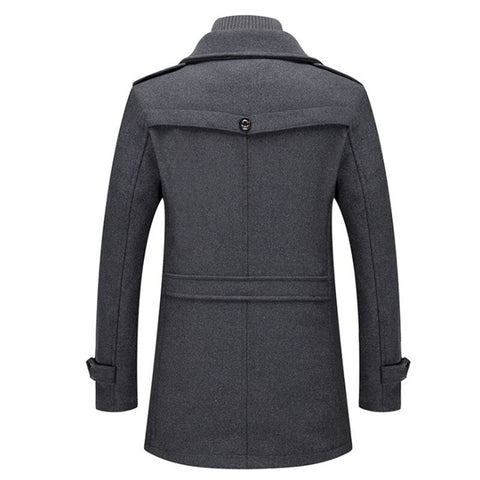 VogeLuxe | Men’s Wool-Blend Short Peacoat with Inner Zip Placket 6