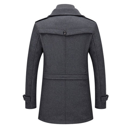 VogeLuxe | Men’s Wool-Blend Short Peacoat with Inner Zip Placket 6