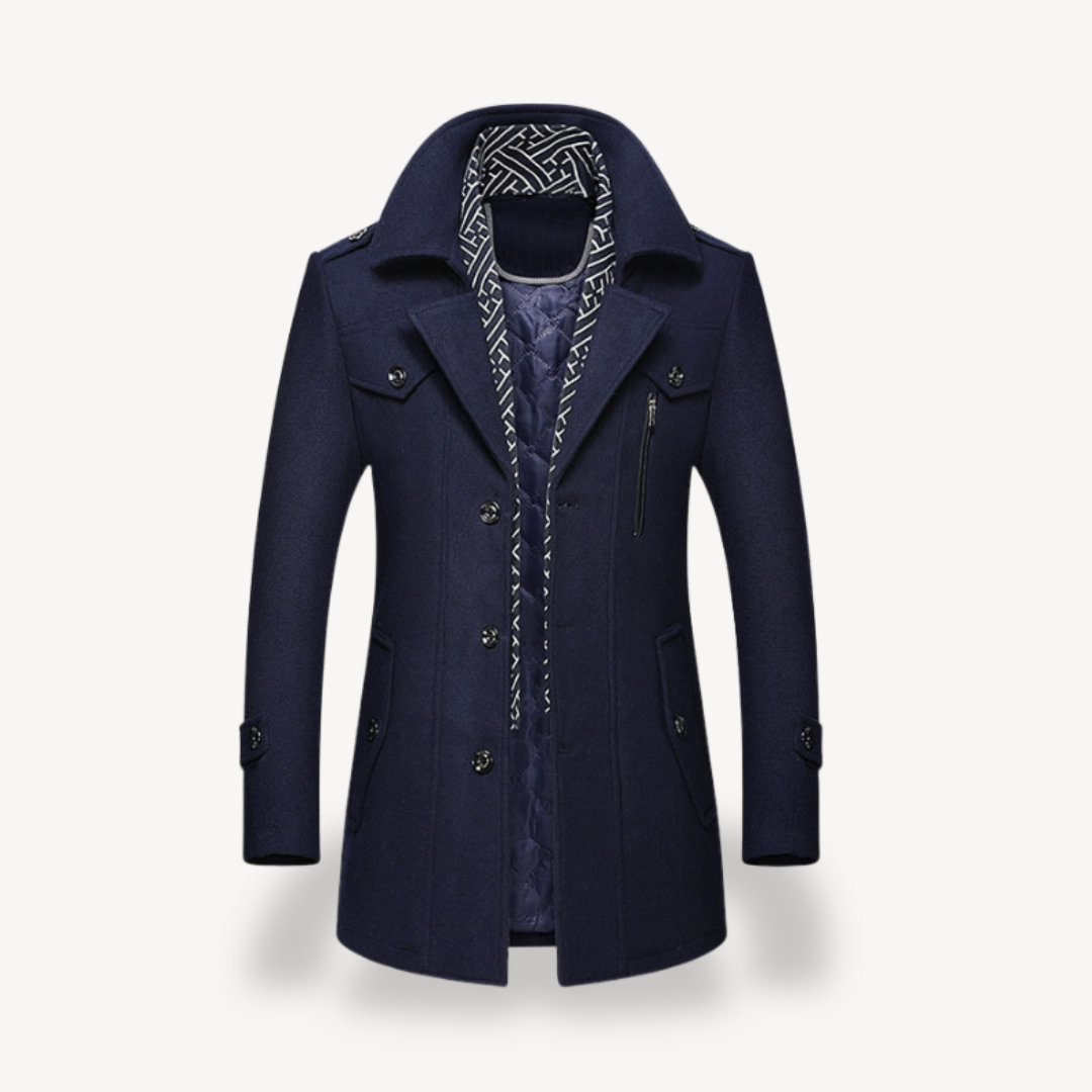 VogeLuxe | Men’s Wool Blend Peacoat 3