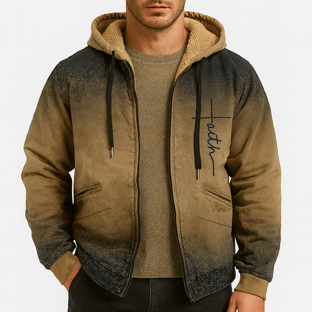 VogeLuxe | Men’s Zipper Print Hooded Sweatshirt 0