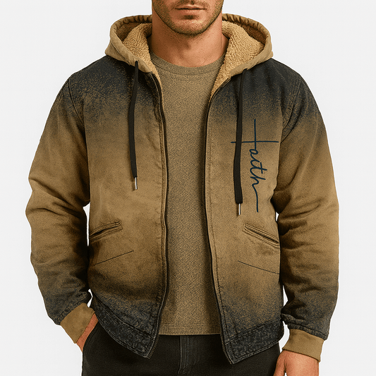 VogeLuxe | Men’s Zipper Print Hooded Sweatshirt 0