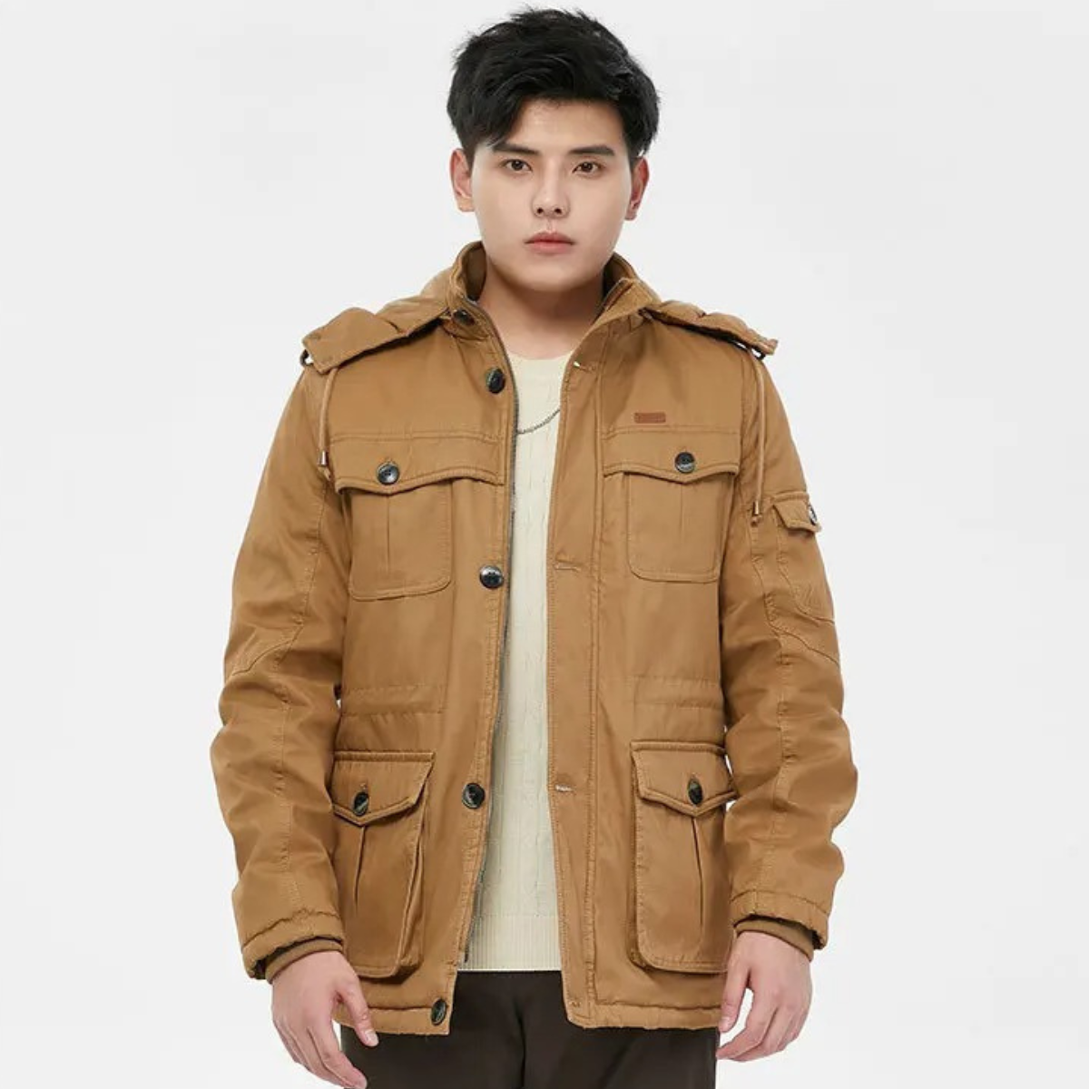 VogeLuxe | Mens Hooded Parka with Faux-Fur Lining 2