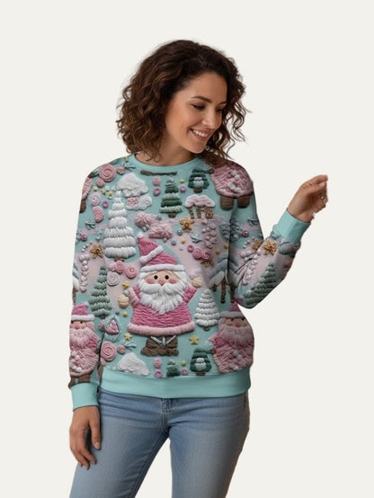 VogeLuxe | Women’s 3D Santa and Snow Christmas Sweater 0