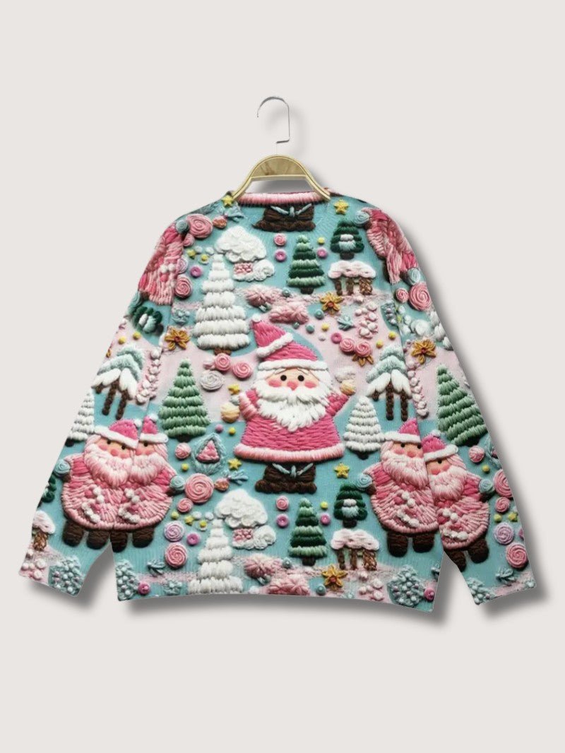 VogeLuxe | Women’s 3D Santa and Snow Christmas Sweater 2