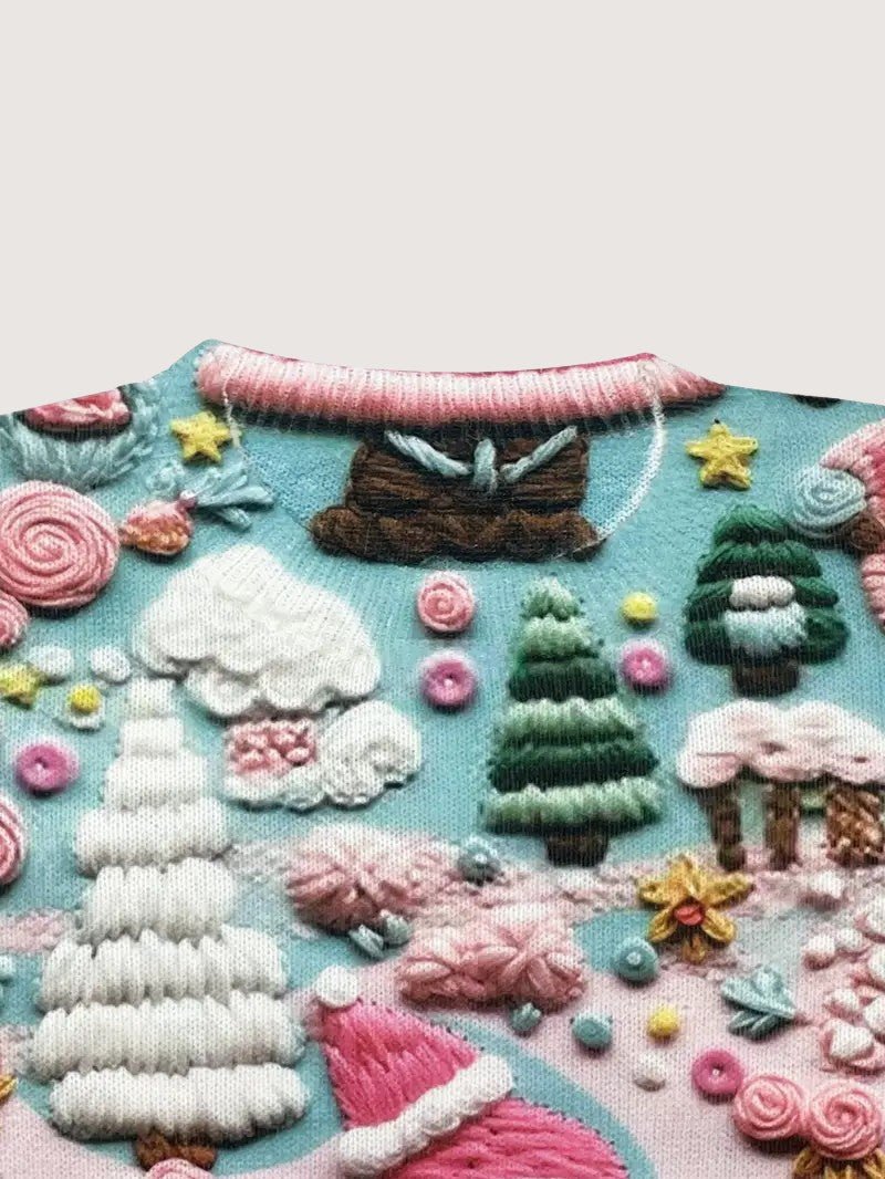 VogeLuxe | Women’s 3D Santa and Snow Christmas Sweater 3