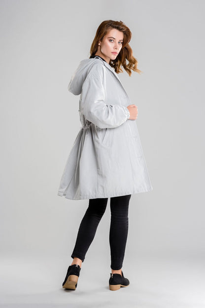 VogeLuxe | Women’s A-Line Hooded Mid-Thigh Raincoat 3