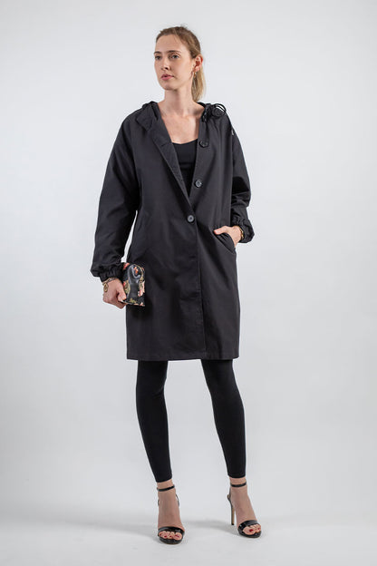 VogeLuxe | Women’s A-Line Hooded Mid-Thigh Raincoat 9
