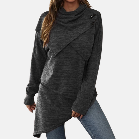 VogeLuxe | Women’s Asymmetrical Cowl-Neck Tunic 0
