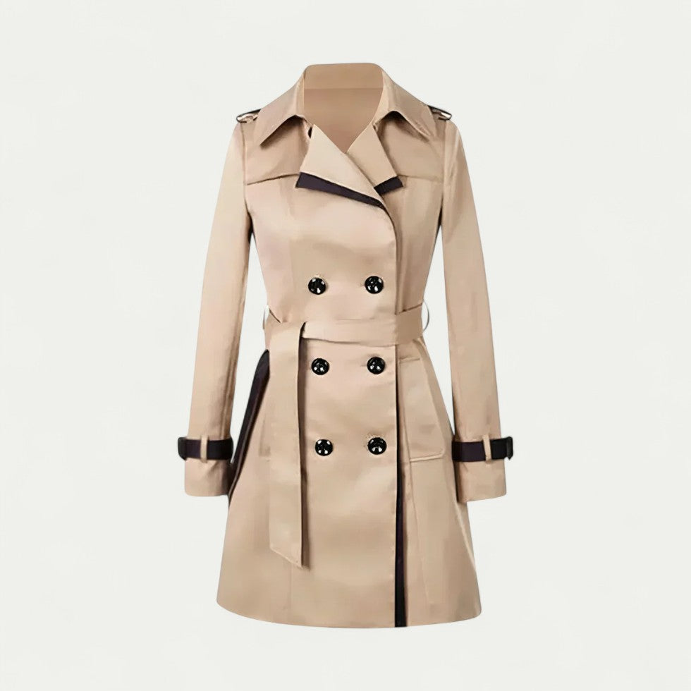 VogeLuxe | Women’s Belted Double-Breasted Trench Coat 1
