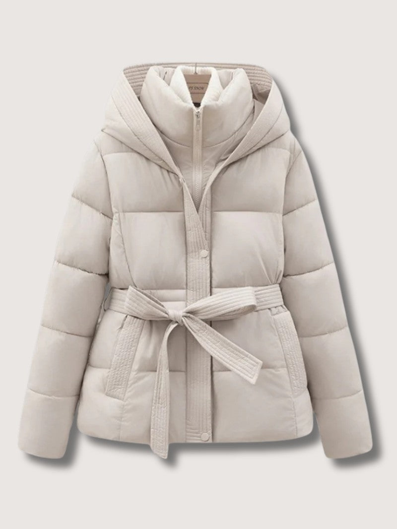 VogeLuxe | Women’s Belted High Collar Puffer Jacket 0