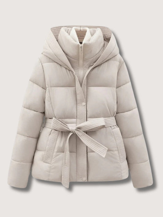 VogeLuxe | Women’s Belted High Collar Puffer Jacket 0