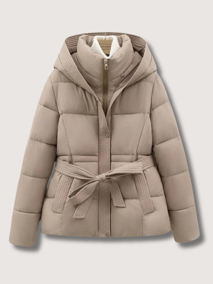 VogeLuxe | Women’s Belted High Collar Puffer Jacket 1