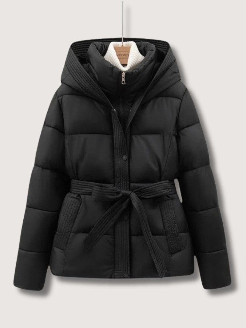 VogeLuxe | Women’s Belted High Collar Puffer Jacket 2