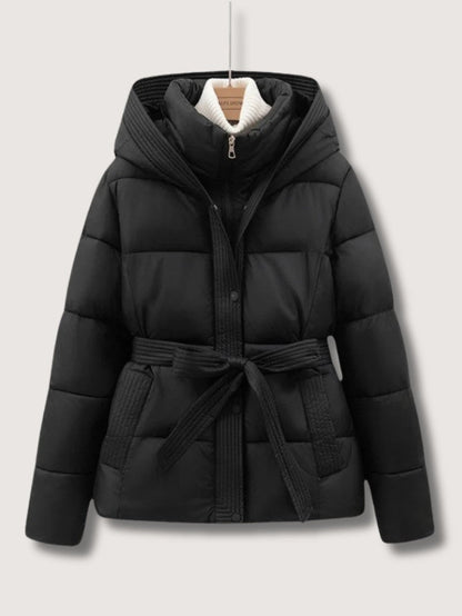 VogeLuxe | Women’s Belted High Collar Puffer Jacket 2