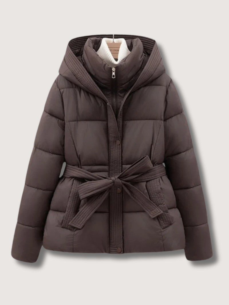 VogeLuxe | Women’s Belted High Collar Puffer Jacket 3