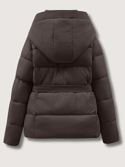 VogeLuxe | Women’s Belted High Collar Puffer Jacket 7