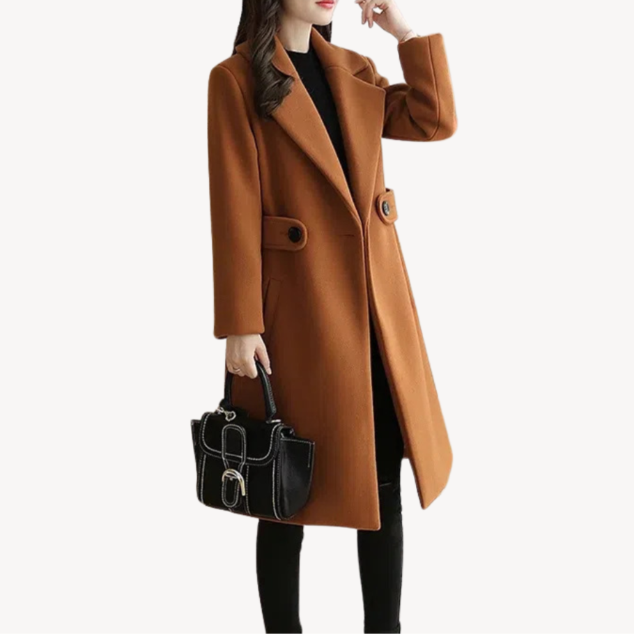 VogeLuxe | Women’s Belted Mid-Length Overcoat 1