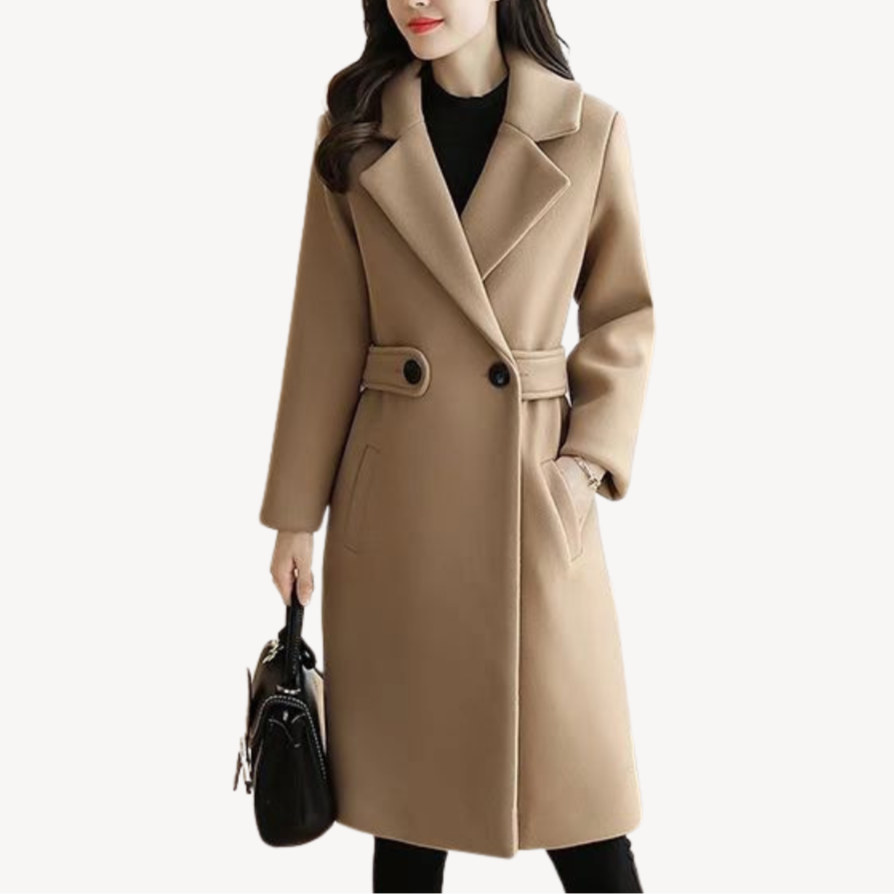 VogeLuxe | Women’s Belted Mid-Length Overcoat 2