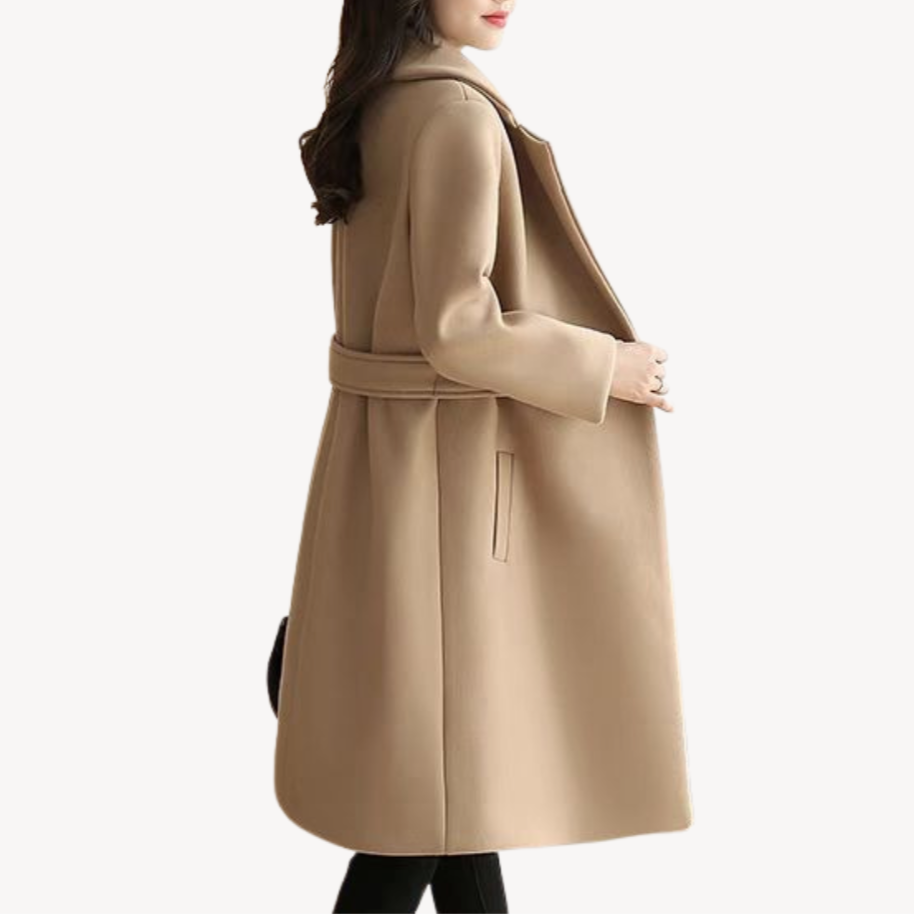 VogeLuxe | Women’s Belted Mid-Length Overcoat 3