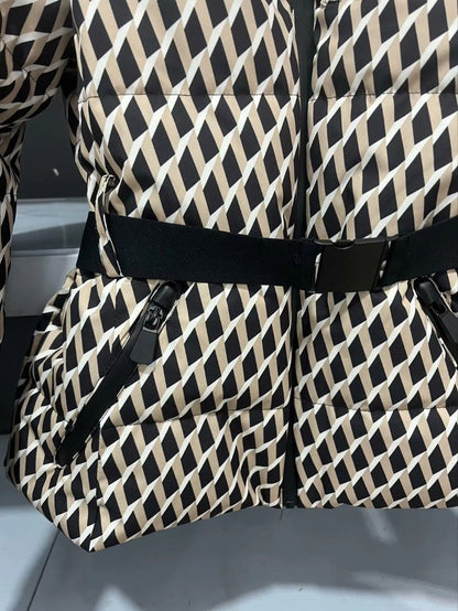 VogeLuxe | Women’s Belted Peplum Ski Puffer Jacket 2