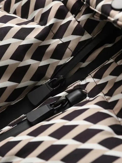 VogeLuxe | Women’s Belted Peplum Ski Puffer Jacket 3