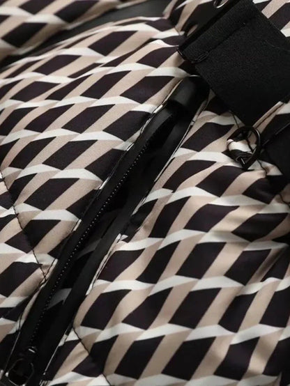 VogeLuxe | Women’s Belted Peplum Ski Puffer Jacket 5