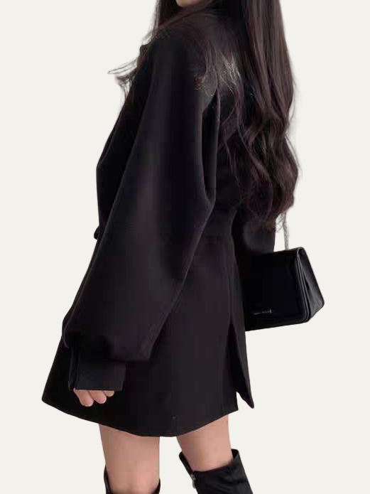 VogeLuxe | Women’s Belted Puff Sleeve Trench Coat 7