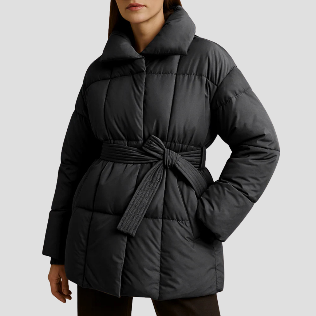 VogeLuxe | Women’s Belted Quilted Puffer Coat 4