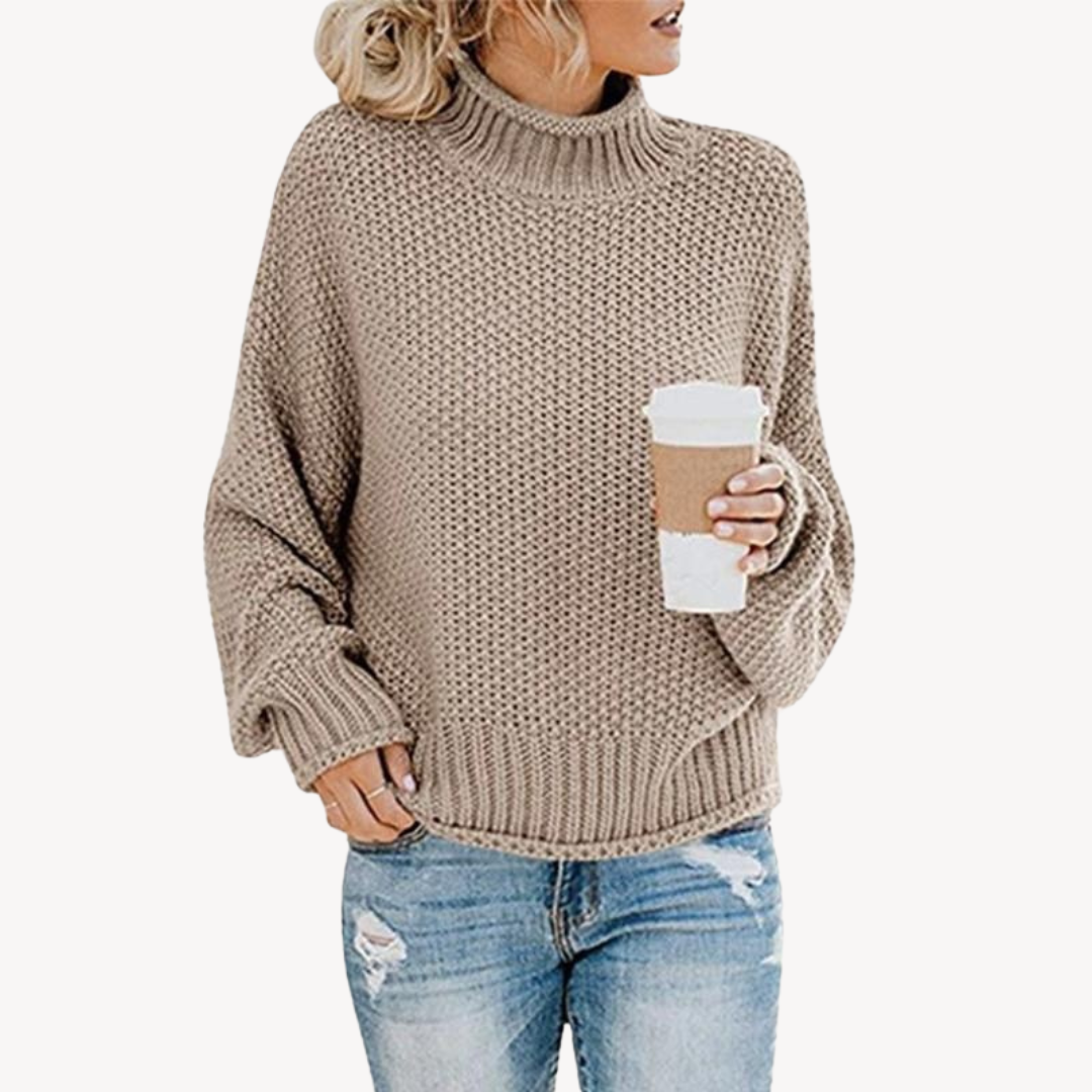 VogeLuxe | Women’s Bold Line Turtleneck Sweater 3