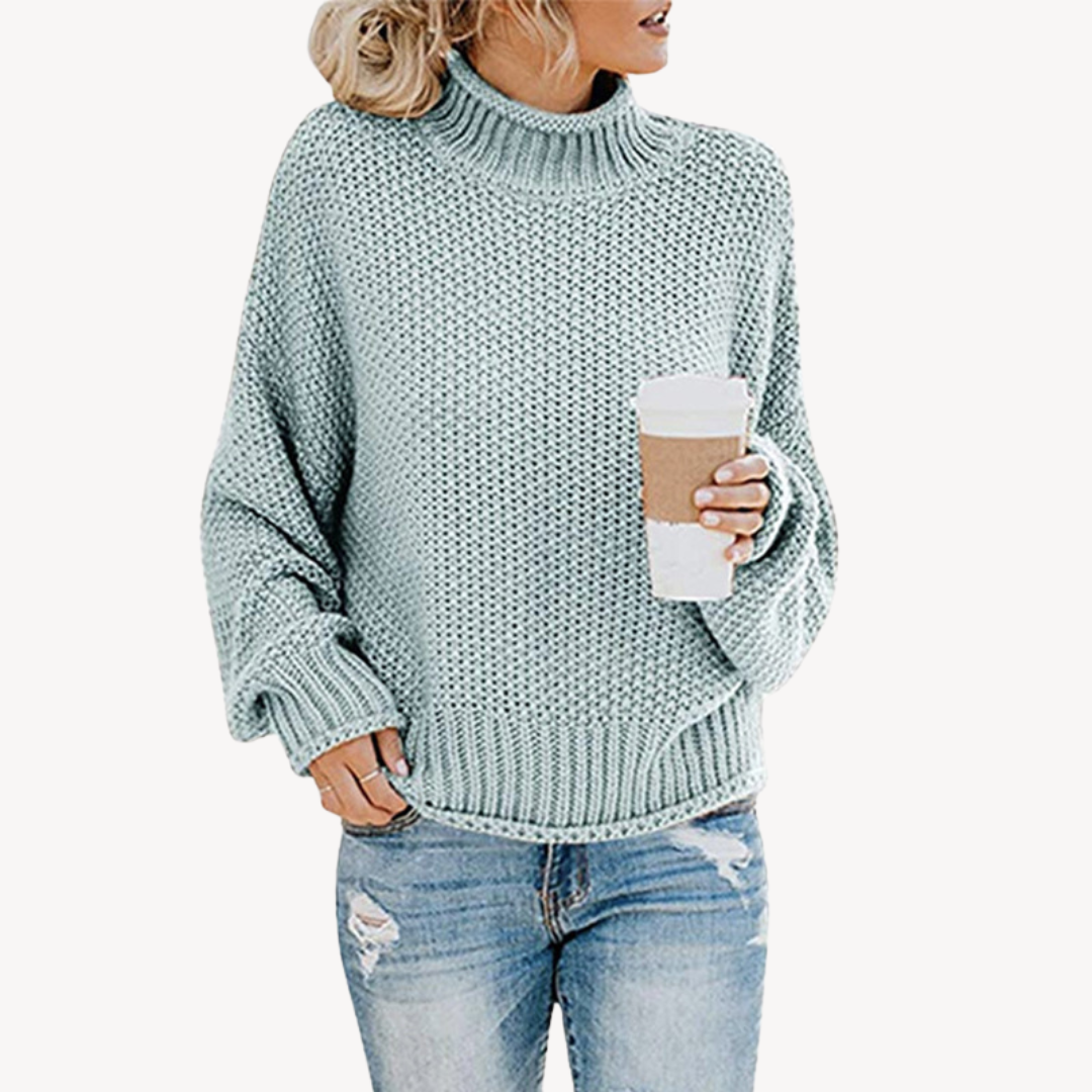VogeLuxe | Women’s Bold Line Turtleneck Sweater 6
