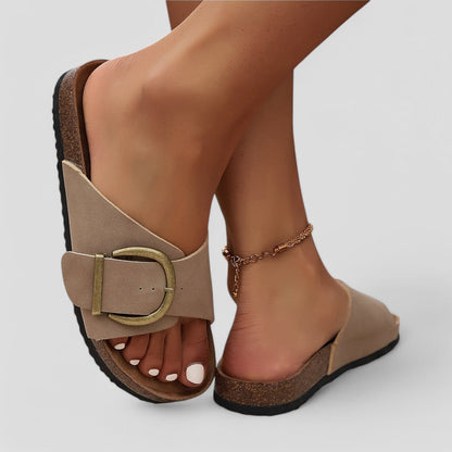 VogeLuxe | Women’s Buckle Strap Beach Slippers 4