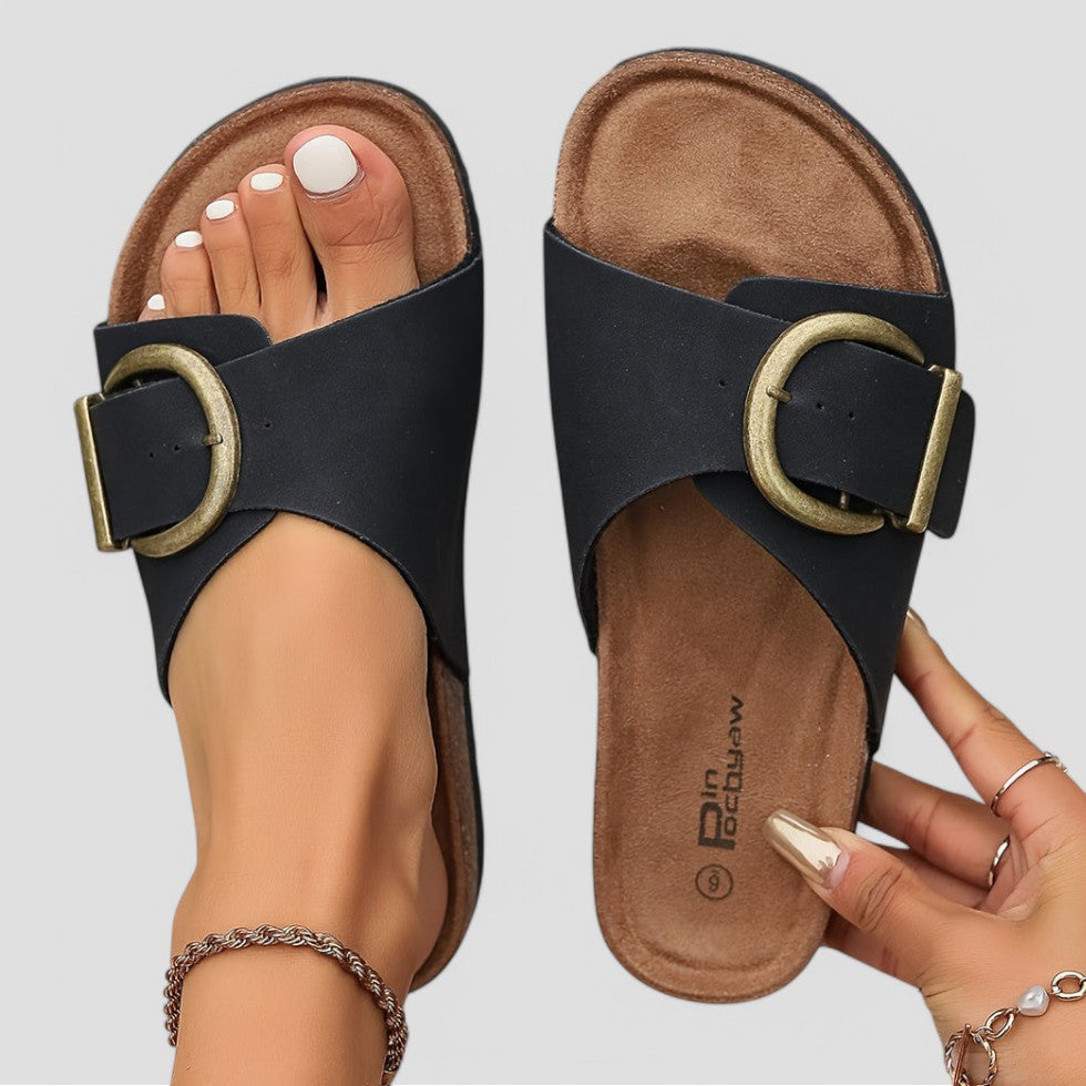 VogeLuxe | Women’s Buckle Strap Beach Slippers 5