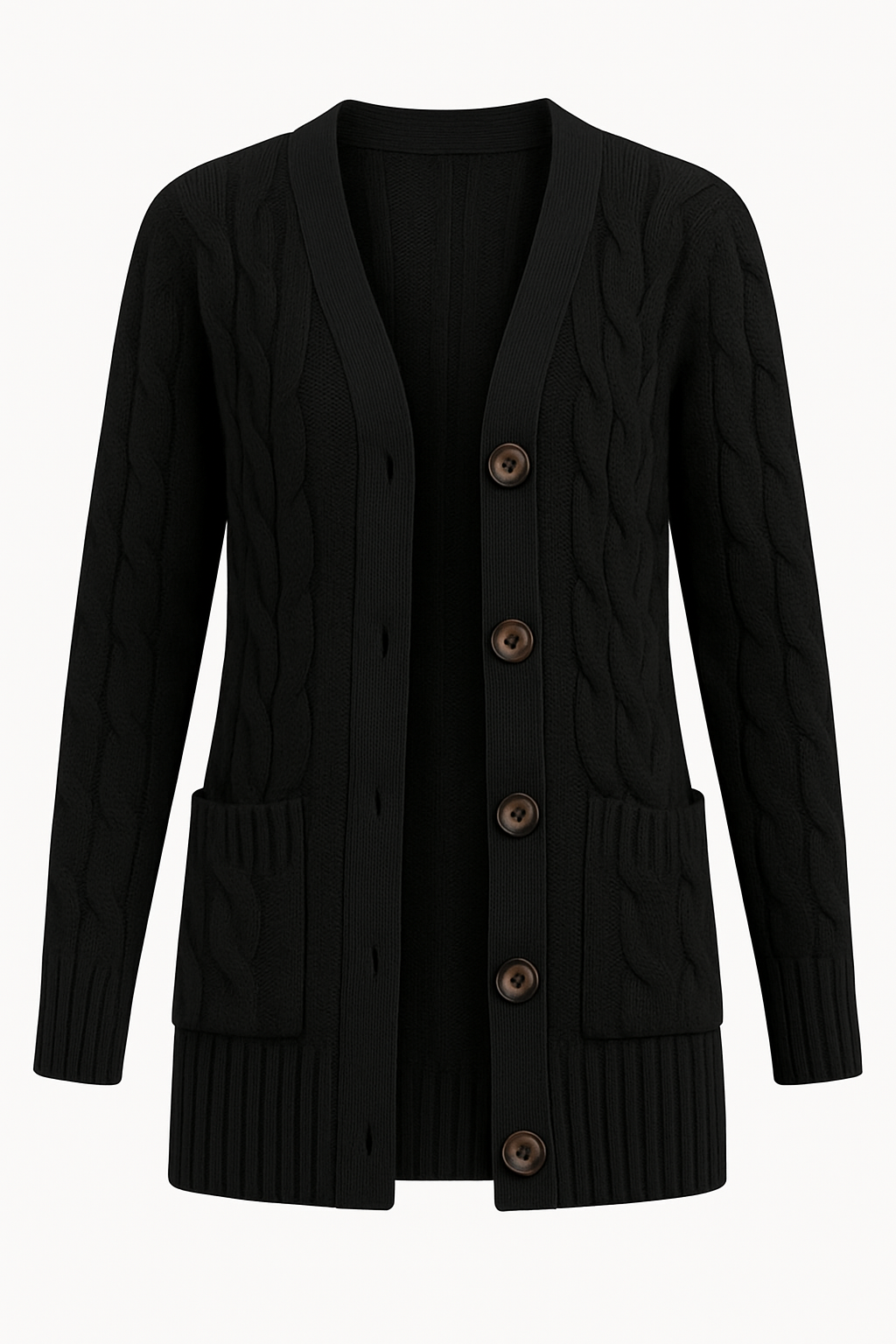 VogeLuxe | Women’s Cable-Knit Long-Line Cardigan 4
