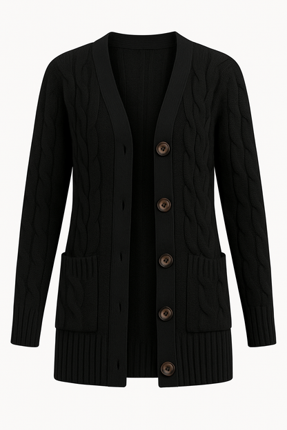 VogeLuxe | Women’s Cable-Knit Long-Line Cardigan 4