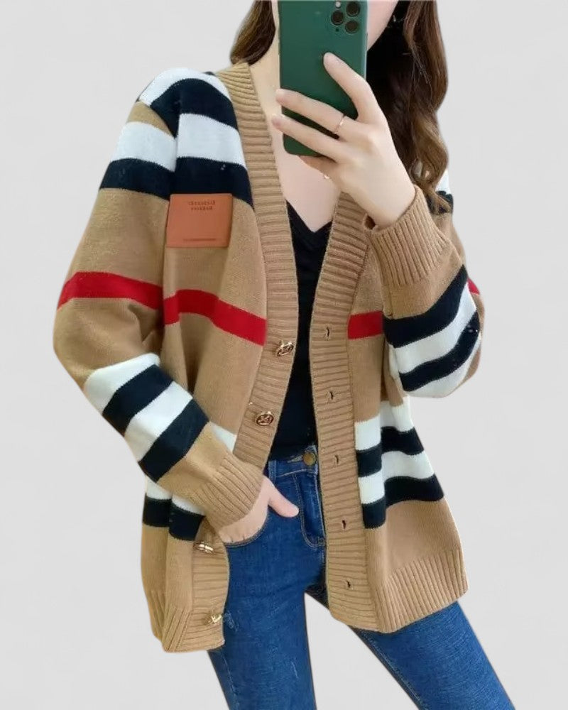 VogeLuxe | Women’s Cashmere Knit Cardigan with V-neck 0