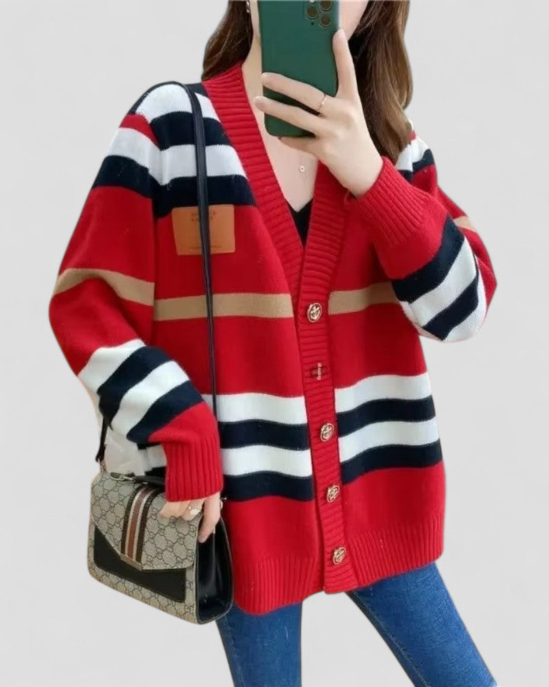 VogeLuxe | Women’s Cashmere Knit Cardigan with V-neck 1