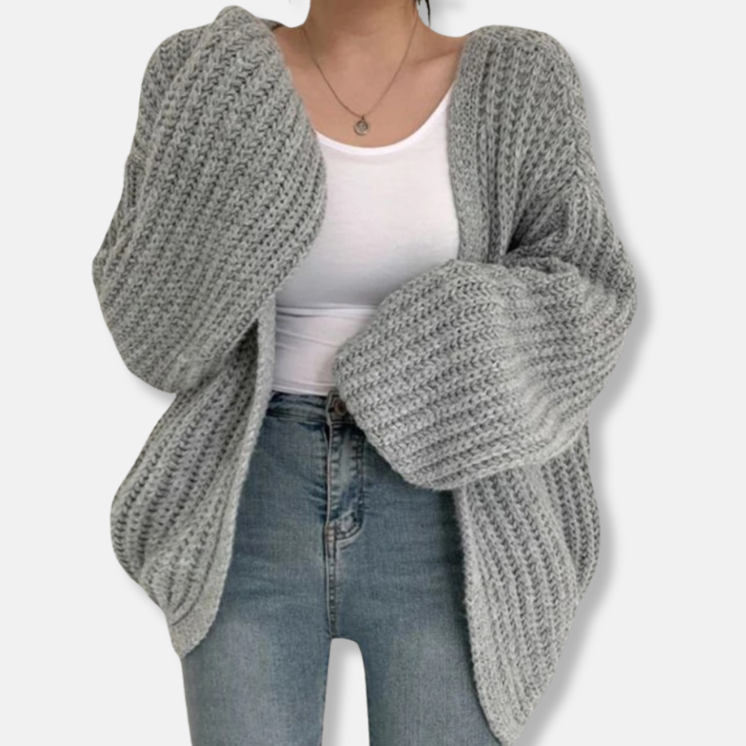 VogeLuxe | Women’s Chunky Balloon Sleeve Cardigan 0