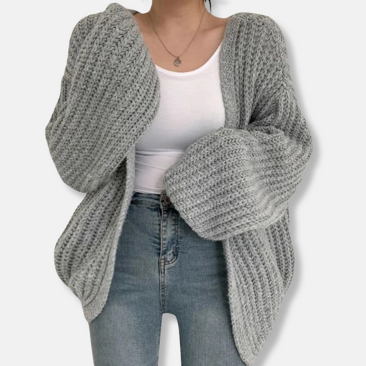 VogeLuxe | Women’s Chunky Balloon Sleeve Cardigan 0